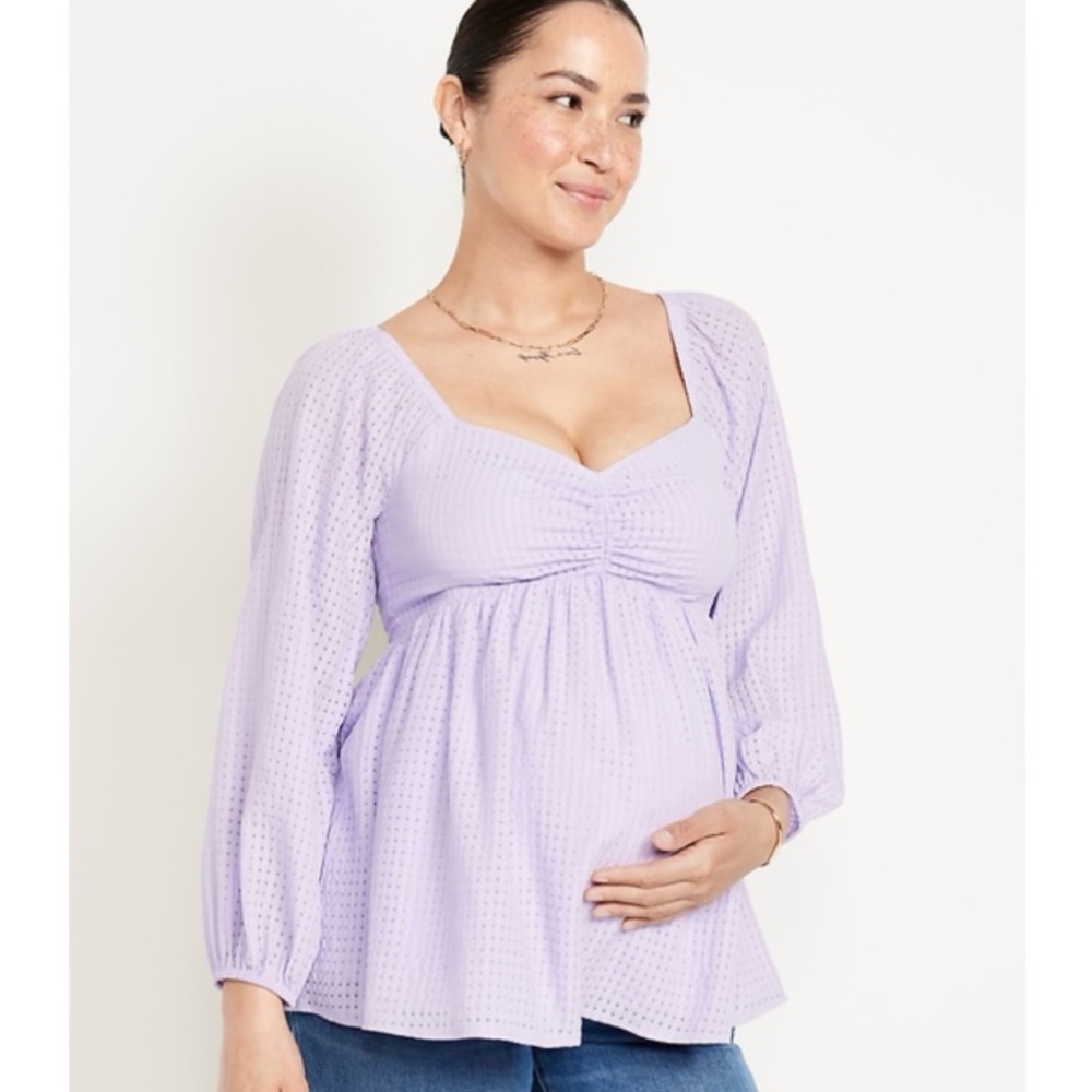 Old Navy Maternity Lavender Fit & Flare Blouse